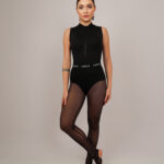 Meia-Calça em Tule Elástico com cós Petipá Preto