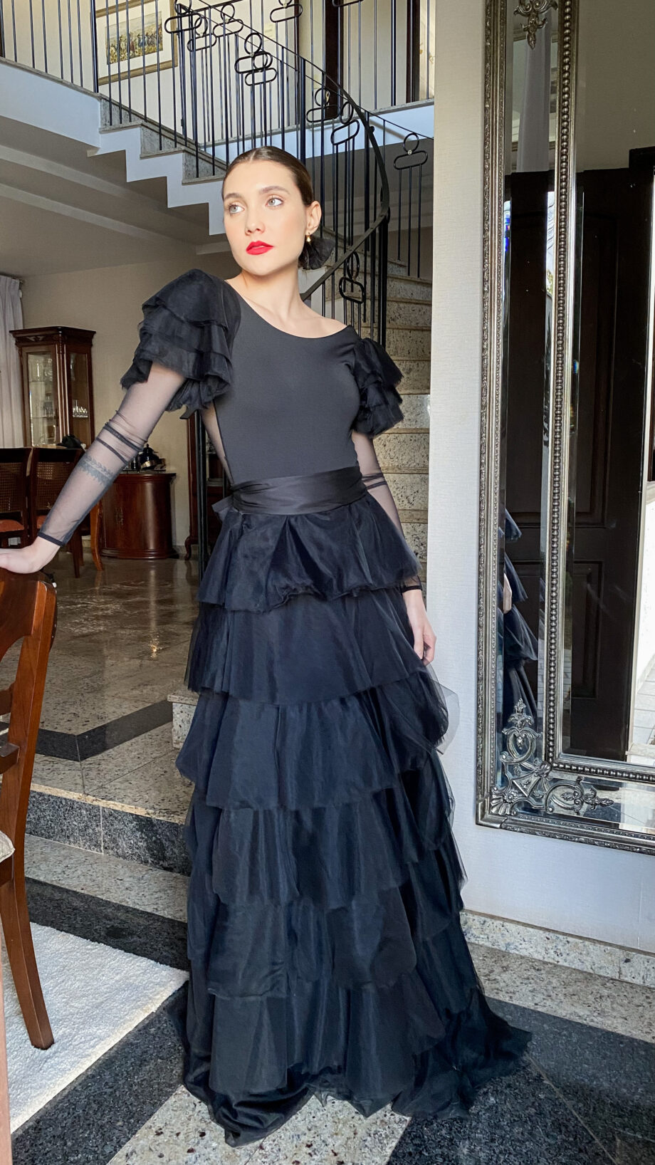 Vestido Festa Belle Époque Preto Petipá