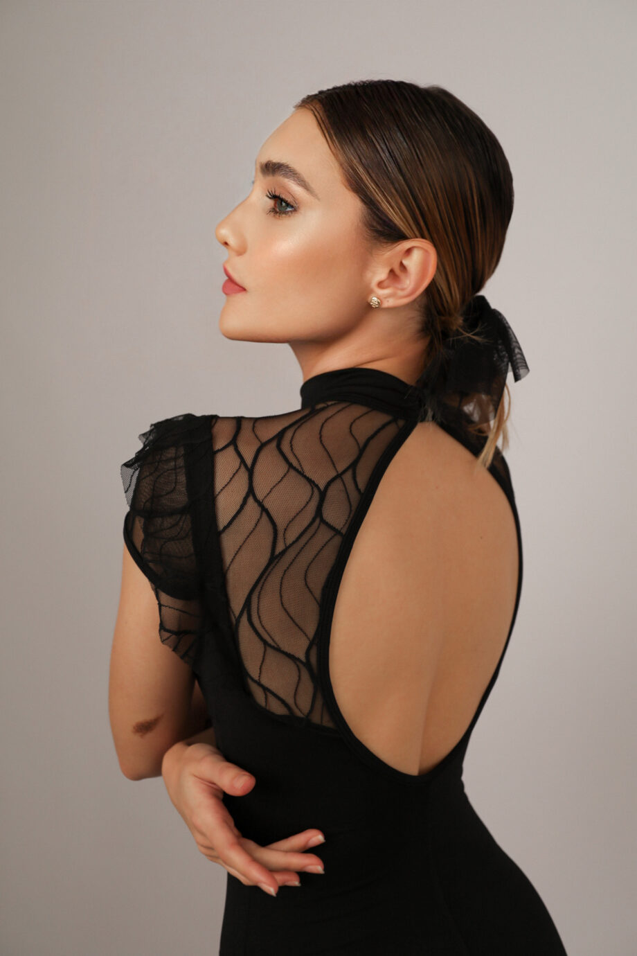 Collant Flower Renda Preto Petipá