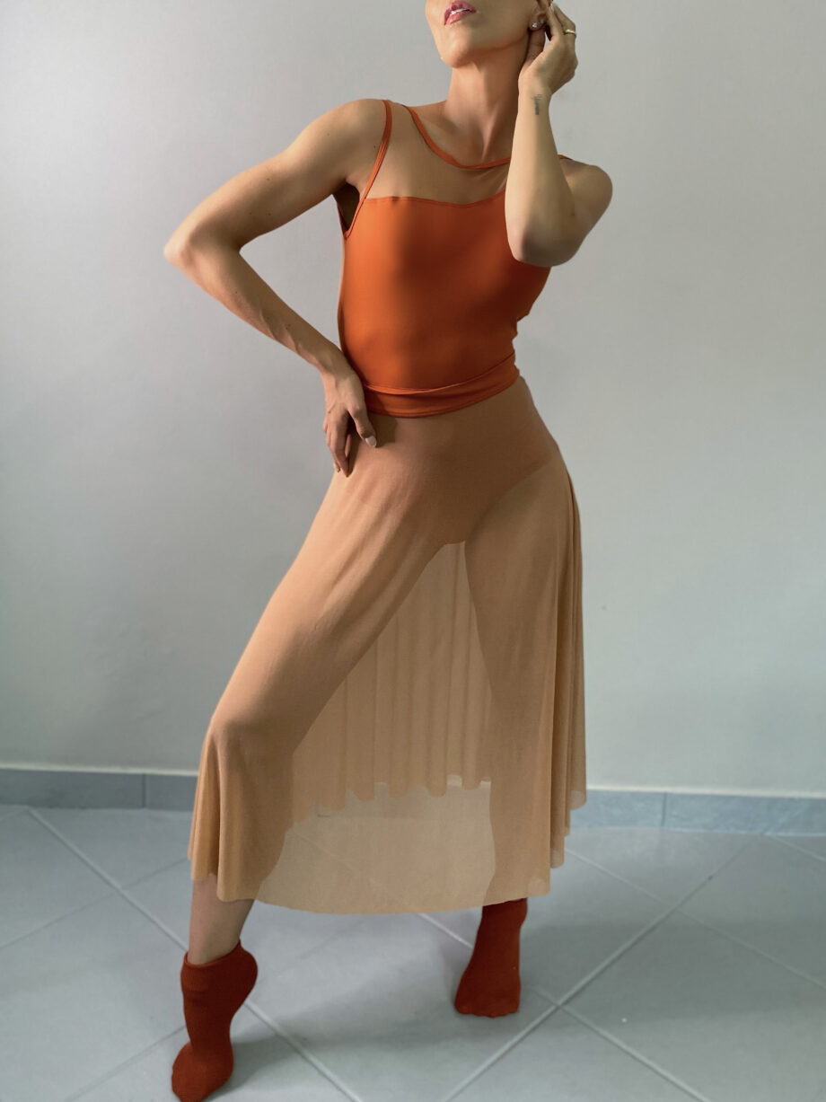 Saia Midi Elastic Petipá Curcuma