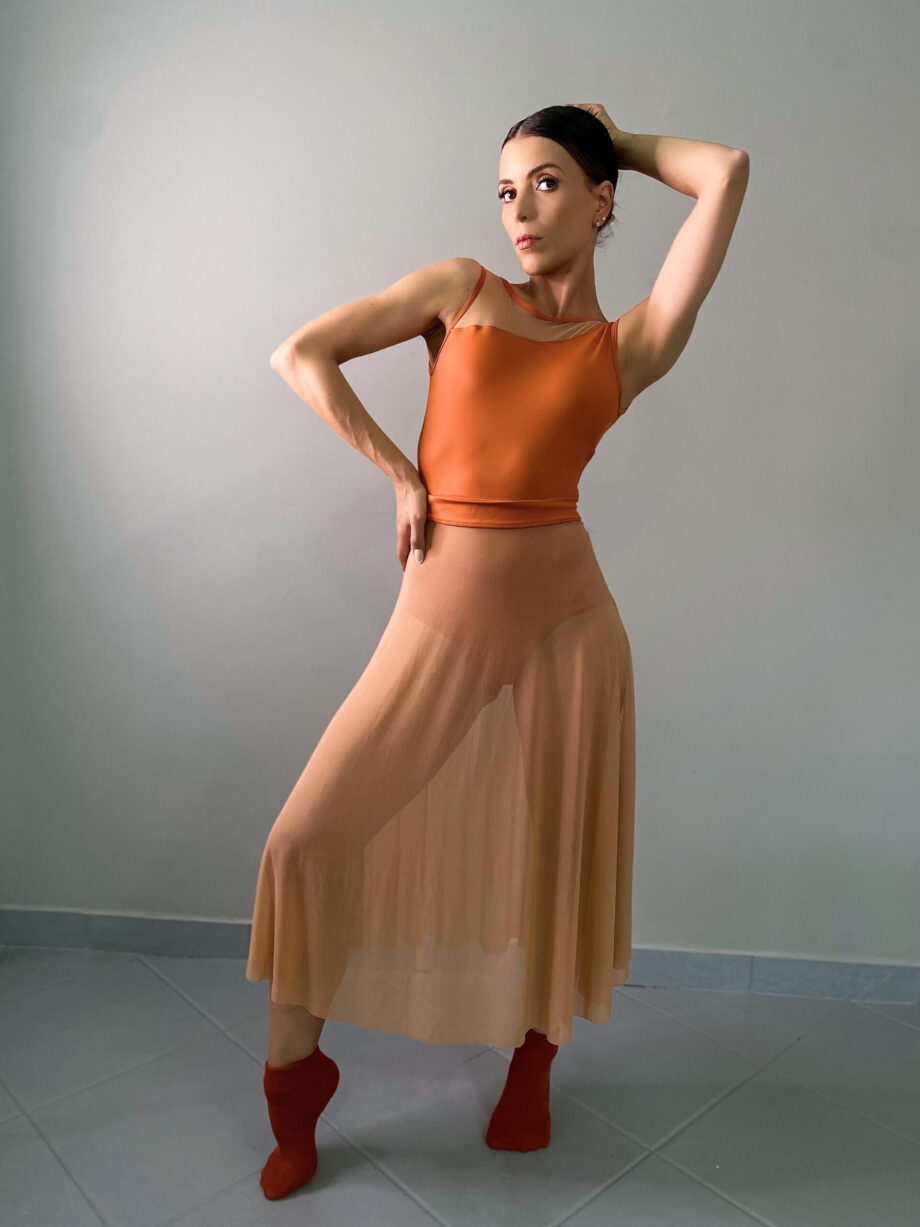 Saia Midi Elastic Petipá Curcuma