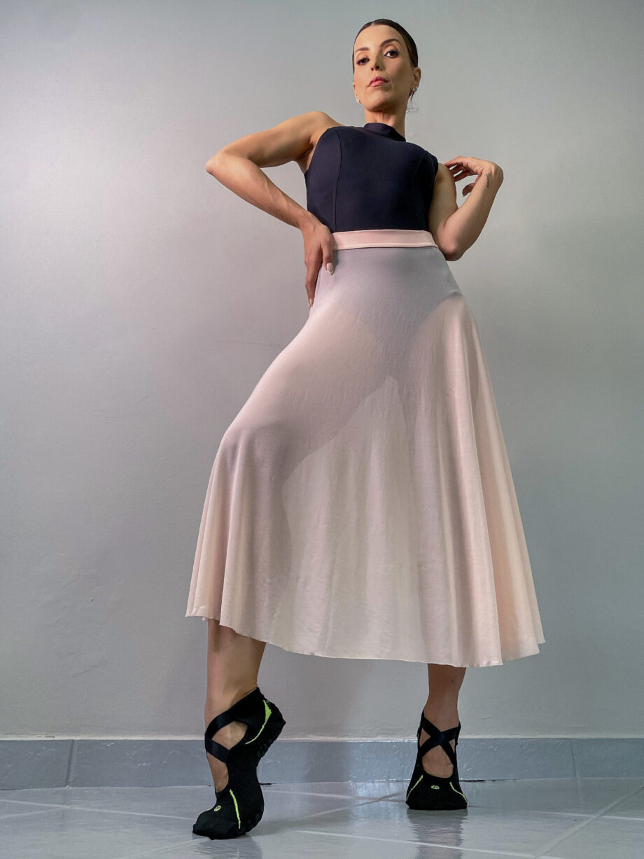 Saia Midi Elastic Petipá Rosa Ballet