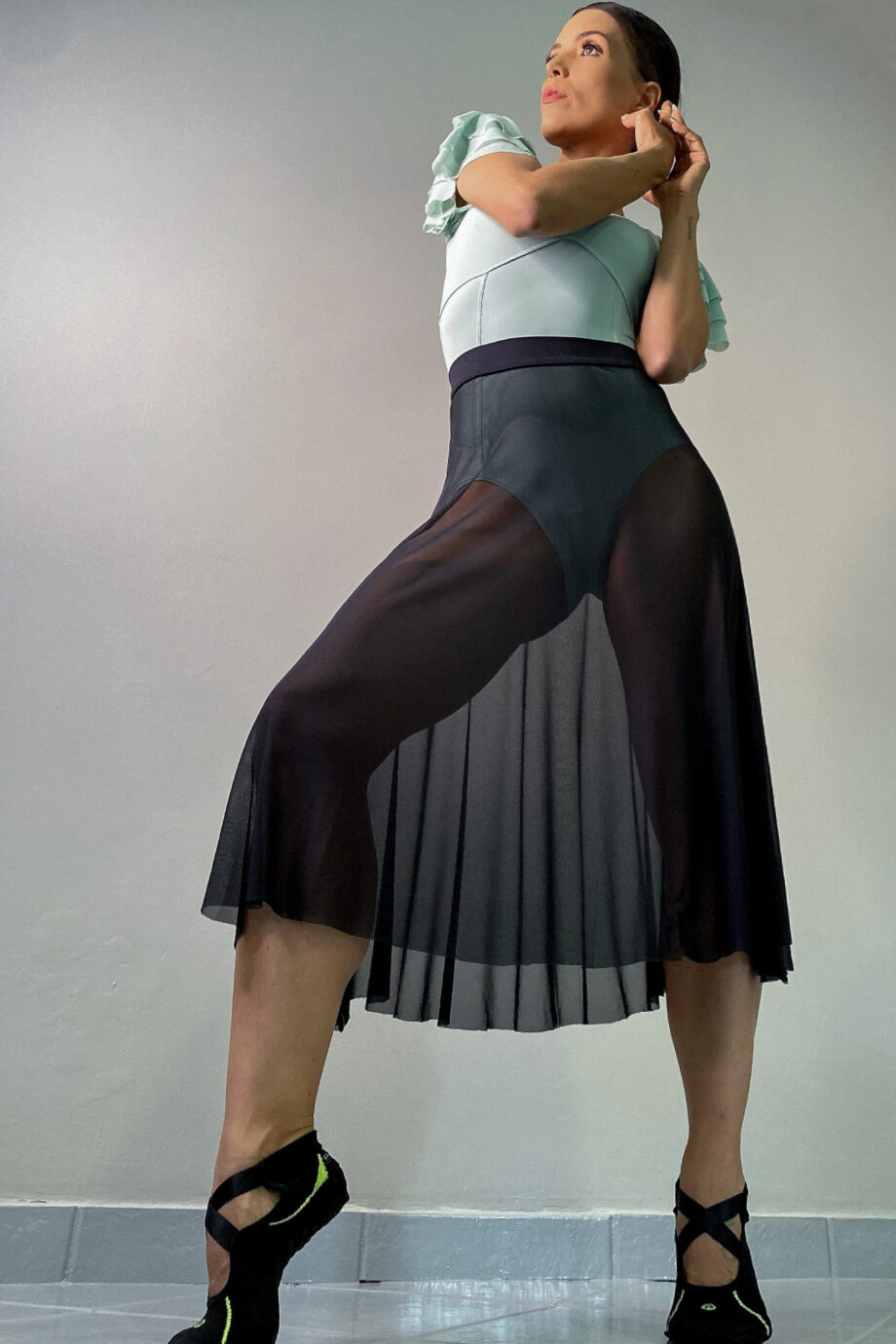 Saia Midi Elastic Petipá Preto