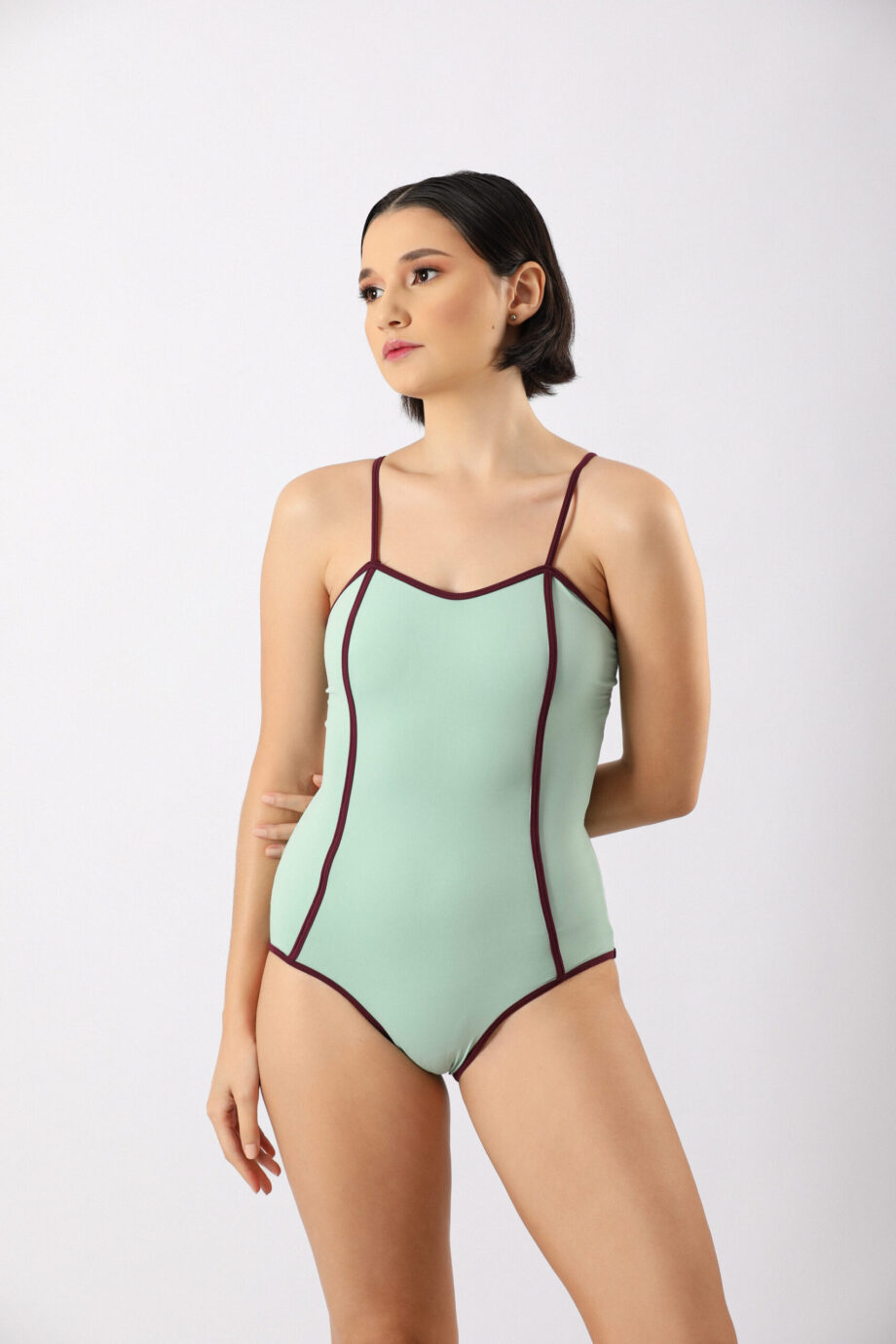 Body Collant One Two Média Compressão Petipá Verde Água